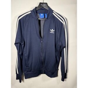 Adidas Originals Track Jacket Navy Blue White Stripes Men's Size Medium